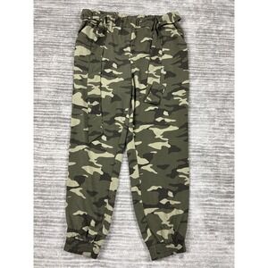One by Chapter One Joggers Womens Medium Green Camo Tie Waist High Rise CH24554B